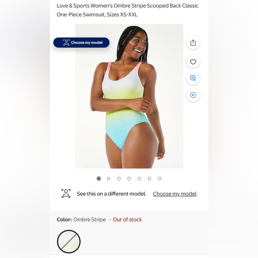 Ombre Stripe One-Piece Swimsuit